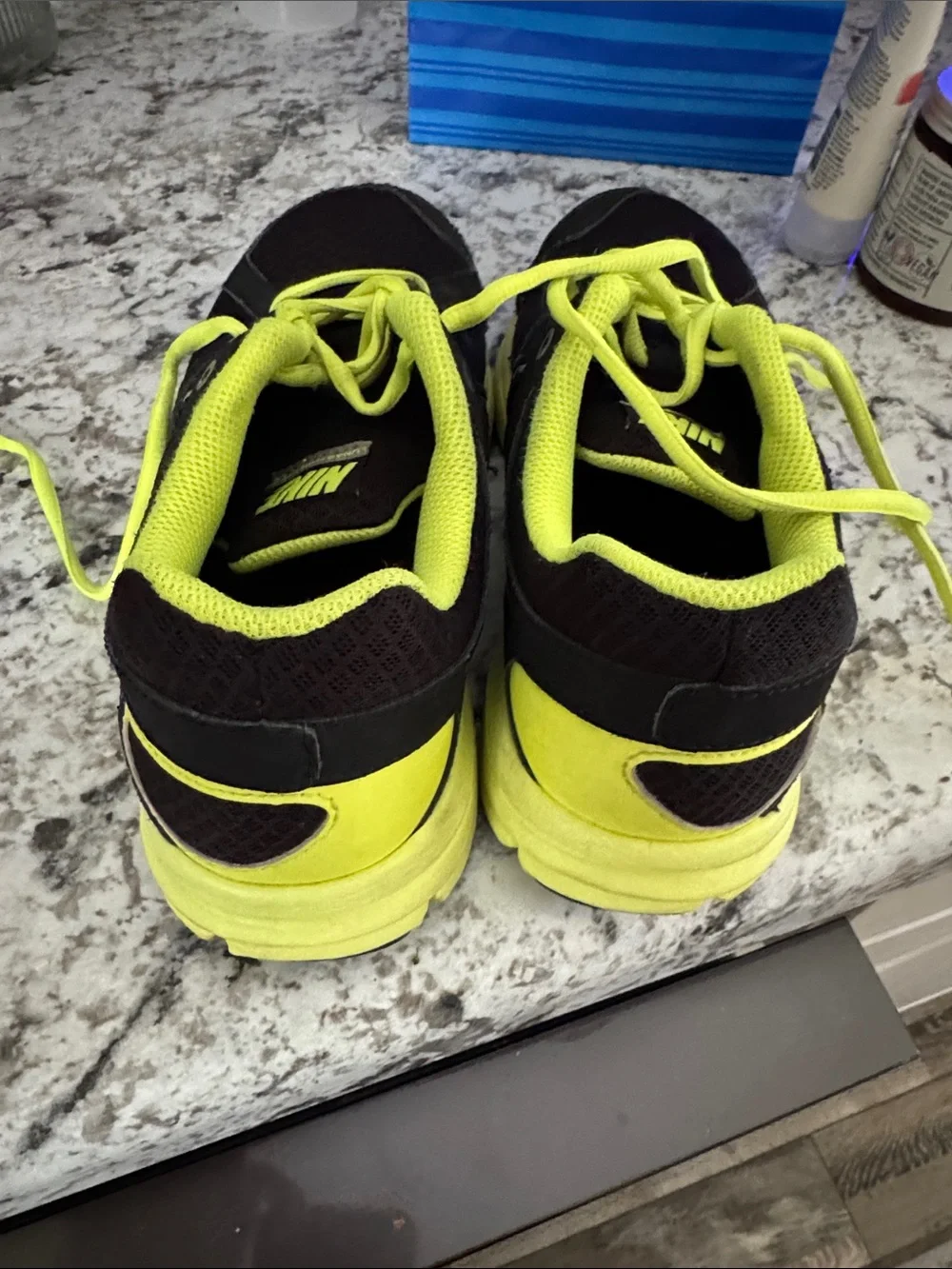Nike Black & Neon Yellow Athletic Running Shoes
